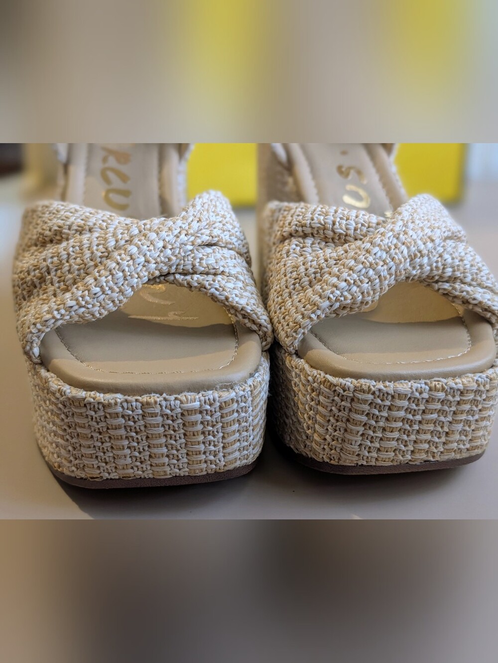 NIB Circus NY Joanne Natural Woven Platform Wedge Sandals Size 7 - Picture 15 of 15